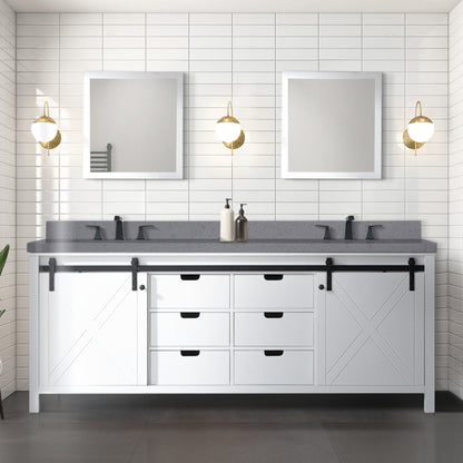 Marsyas 84 in W x 22 in D White Double Bath Vanity