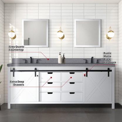 Marsyas 84 in W x 22 in D White Double Bath Vanity