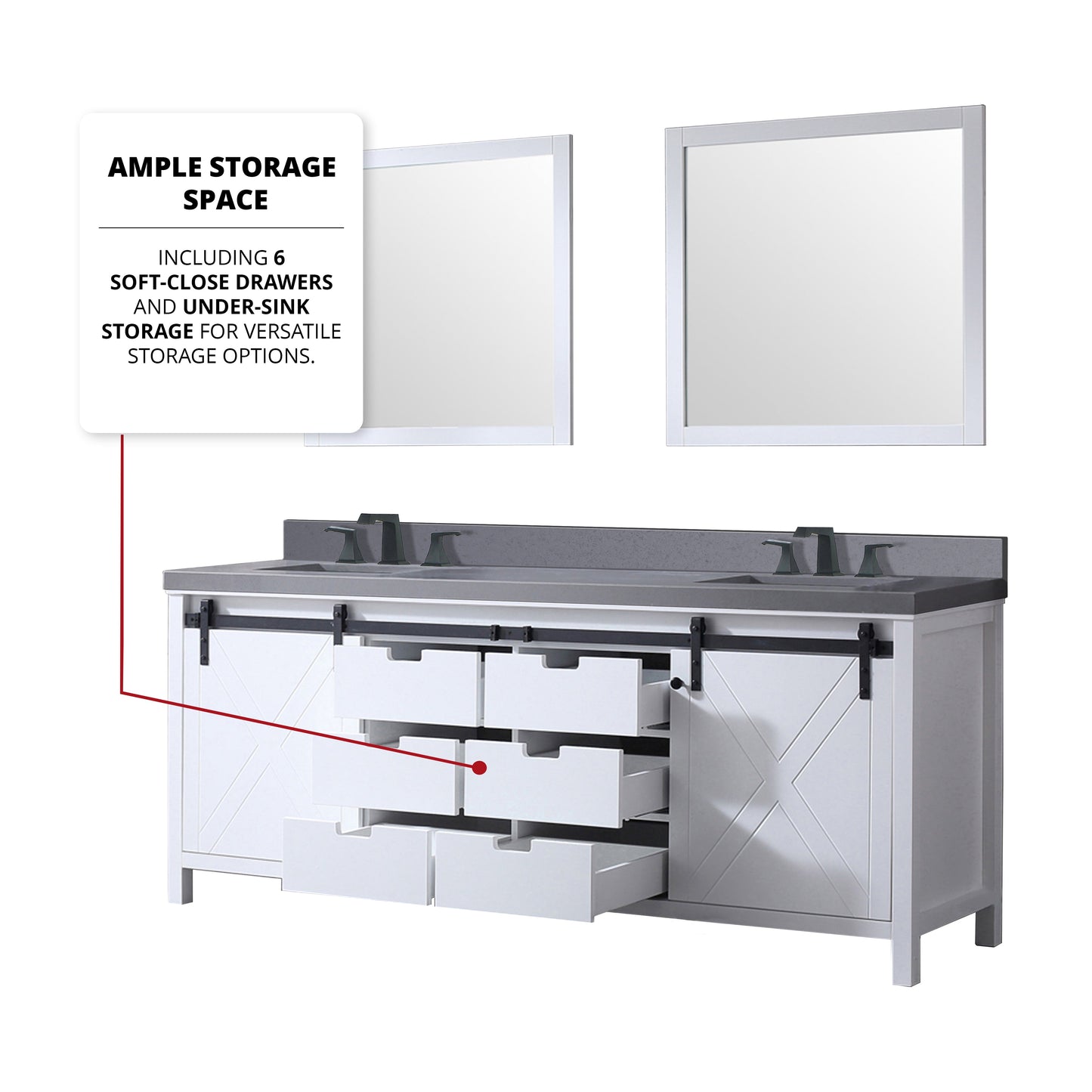 Marsyas 84 in W x 22 in D White Double Bath Vanity