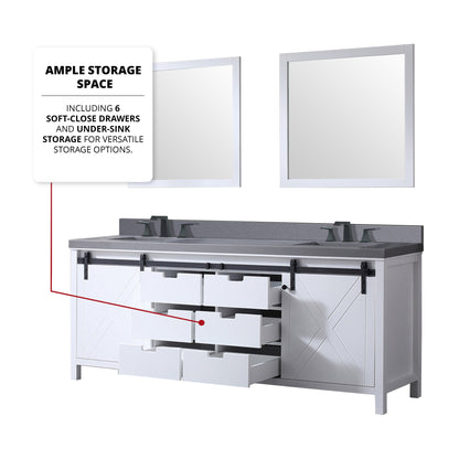 Marsyas 84 in W x 22 in D White Double Bath Vanity