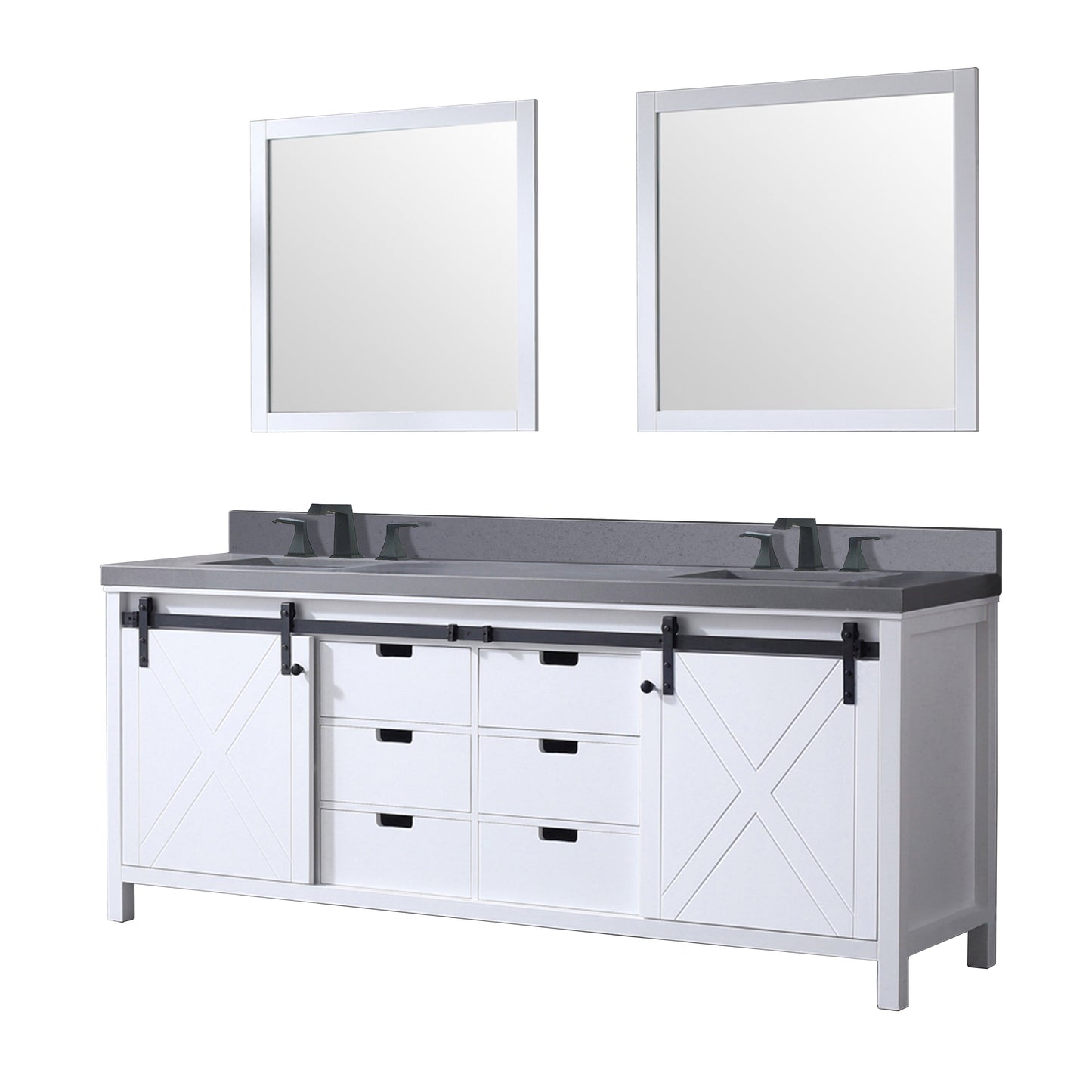 Marsyas 84 in W x 22 in D White Double Bath Vanity