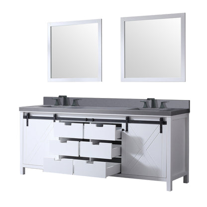 Marsyas 84 in W x 22 in D White Double Bath Vanity