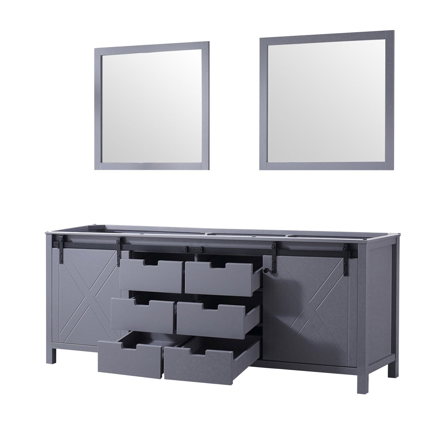 Marsyas 84 in W x 22 in D Dark Grey Double Bath Vanity