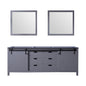 Marsyas 84 in W x 22 in D Dark Grey Double Bath Vanity