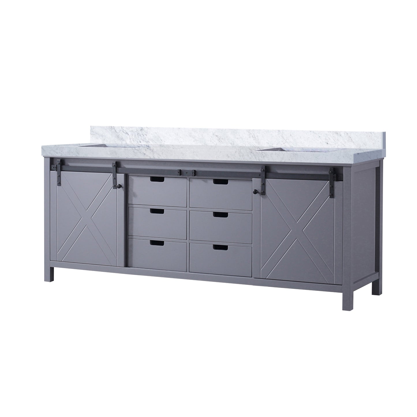 Marsyas 84 in W x 22 in D Dark Grey Double Bath Vanity