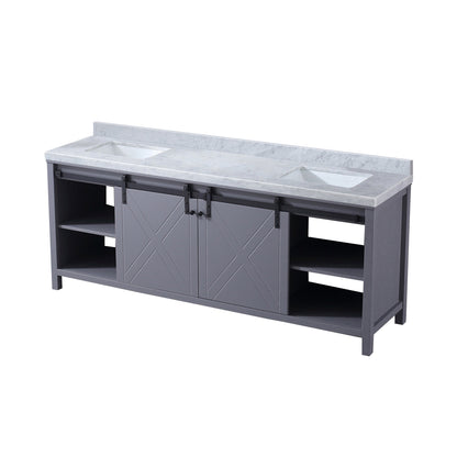 Marsyas 84 in W x 22 in D Dark Grey Double Bath Vanity