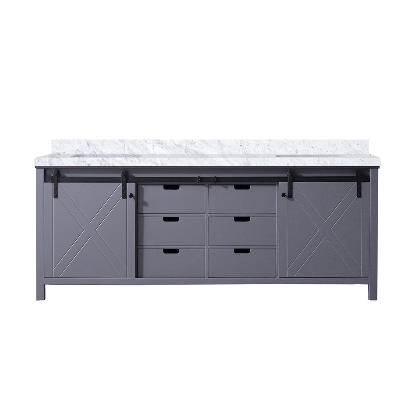 Marsyas 84 in W x 22 in D Dark Grey Double Bath Vanity