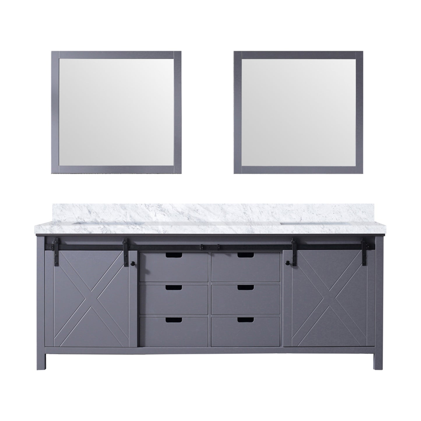 Marsyas 84 in W x 22 in D Dark Grey Double Bath Vanity