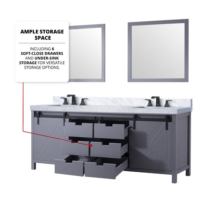 Marsyas 84 in W x 22 in D Dark Grey Double Bath Vanity