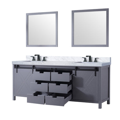 Marsyas 84 in W x 22 in D Dark Grey Double Bath Vanity