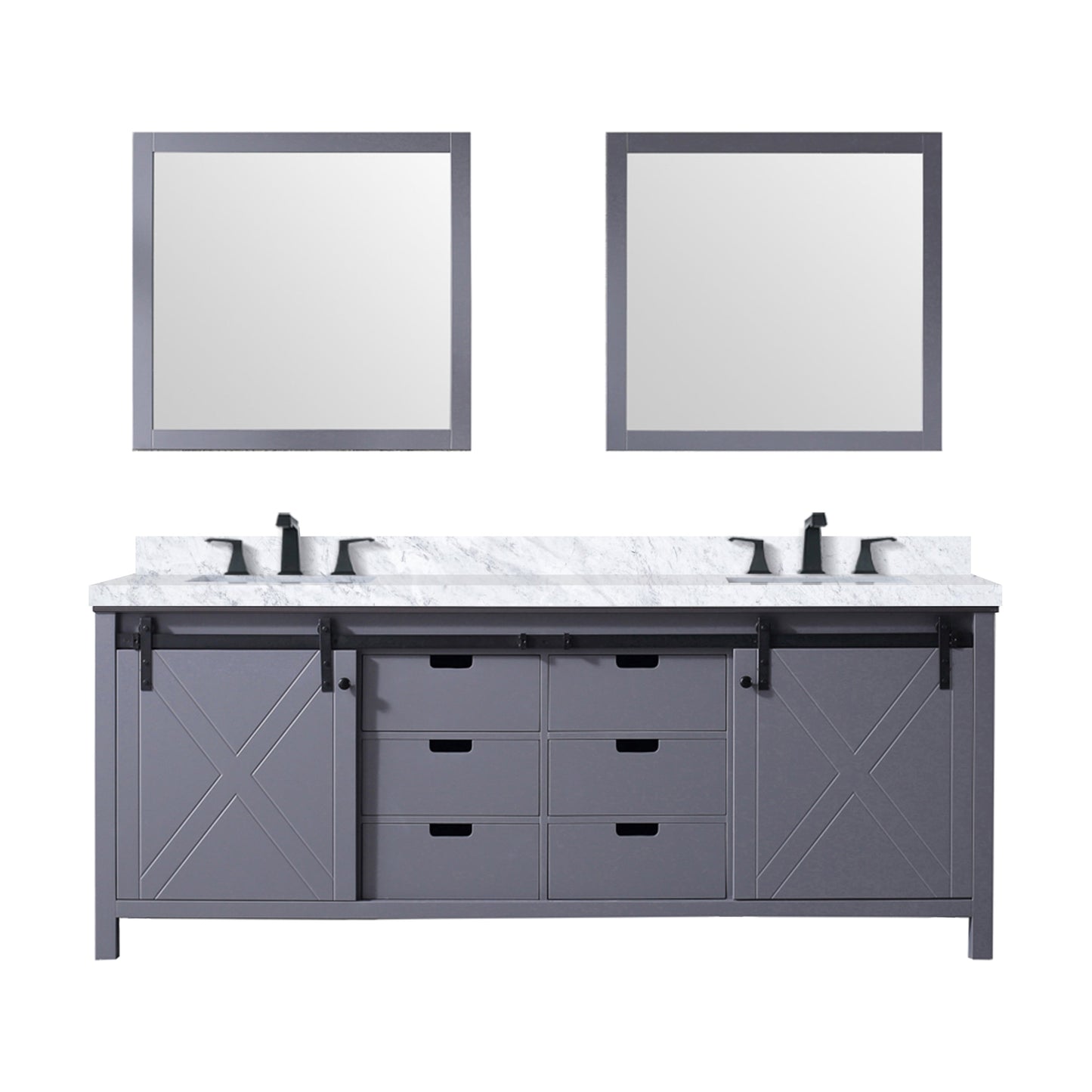 Marsyas 84 in W x 22 in D Dark Grey Double Bath Vanity