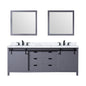 Marsyas 84 in W x 22 in D Dark Grey Double Bath Vanity