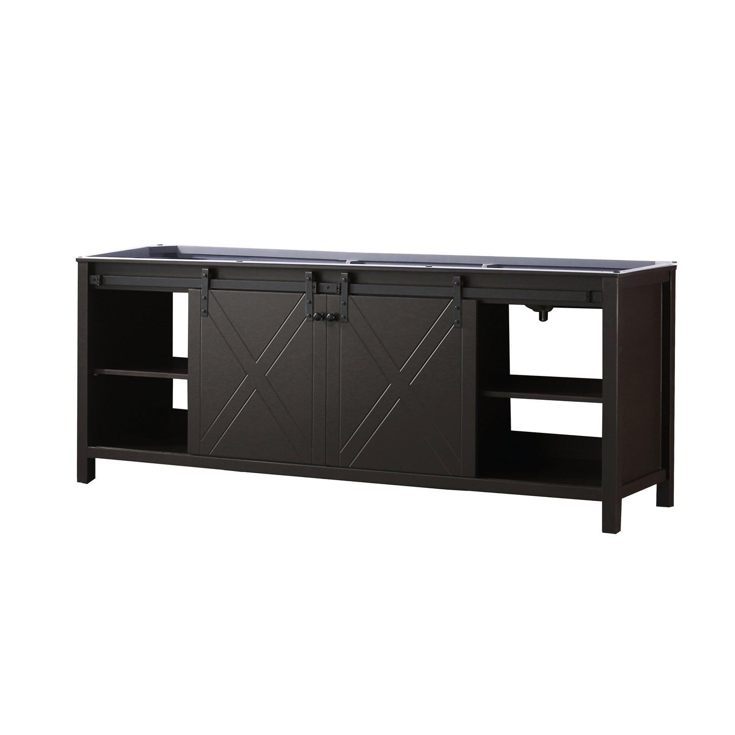 Marsyas 84 in W x 22 in D Brown Double Bath Vanity