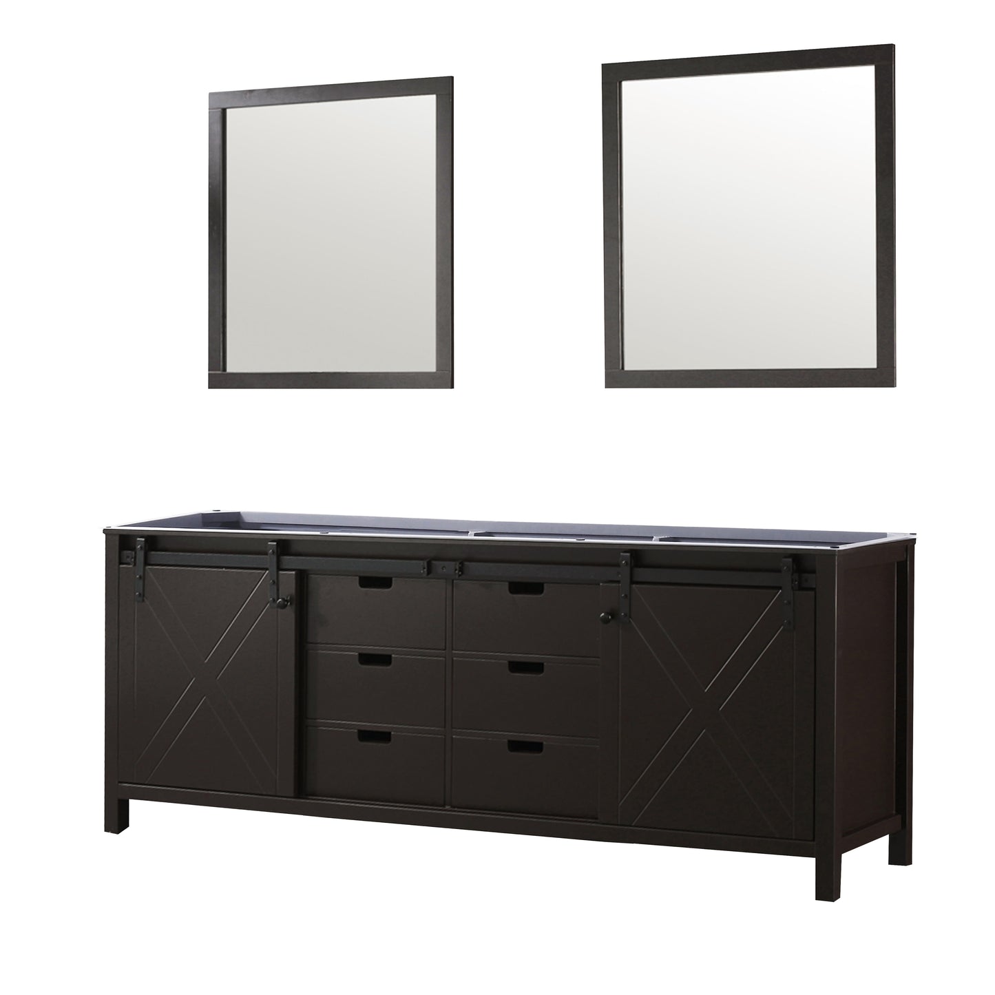 Marsyas 84 in W x 22 in D Brown Double Bath Vanity