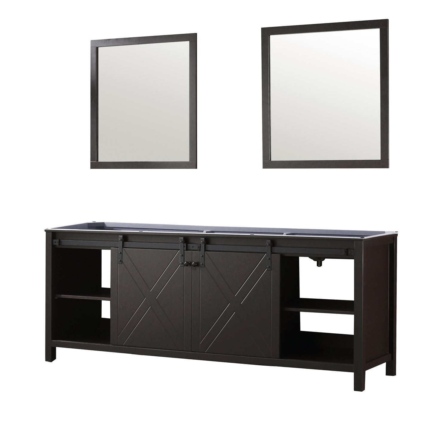 Marsyas 84 in W x 22 in D Brown Double Bath Vanity