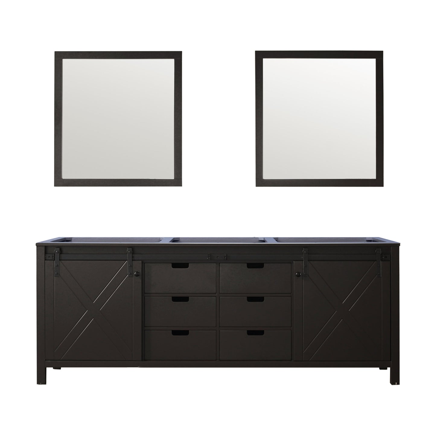 Marsyas 84 in W x 22 in D Brown Double Bath Vanity