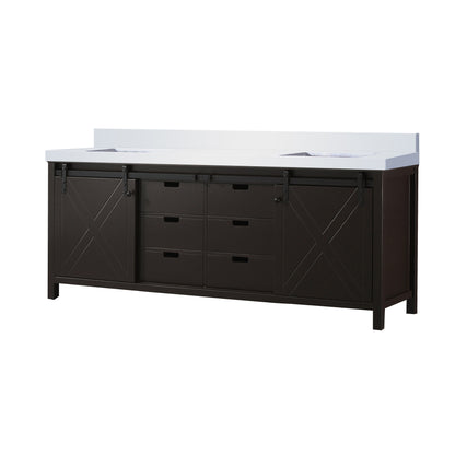 Marsyas 84 in W x 22 in D Brown Double Bath Vanity