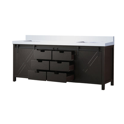 Marsyas 84 in W x 22 in D Brown Double Bath Vanity