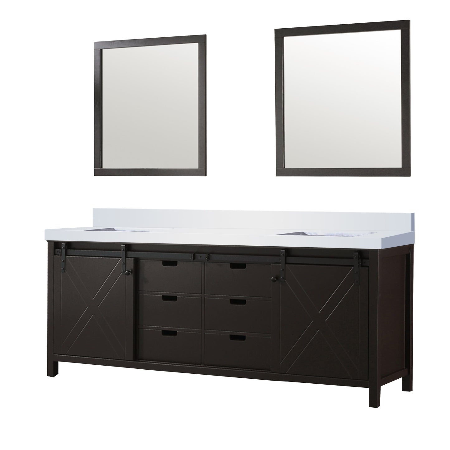 Marsyas 84 in W x 22 in D Brown Double Bath Vanity