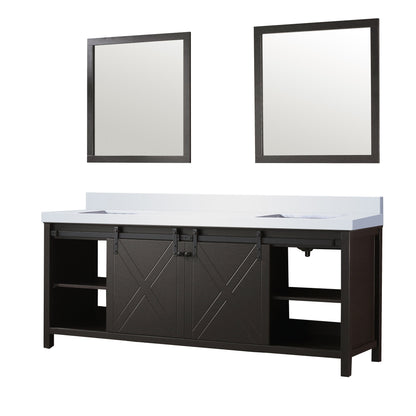 Marsyas 84 in W x 22 in D Brown Double Bath Vanity