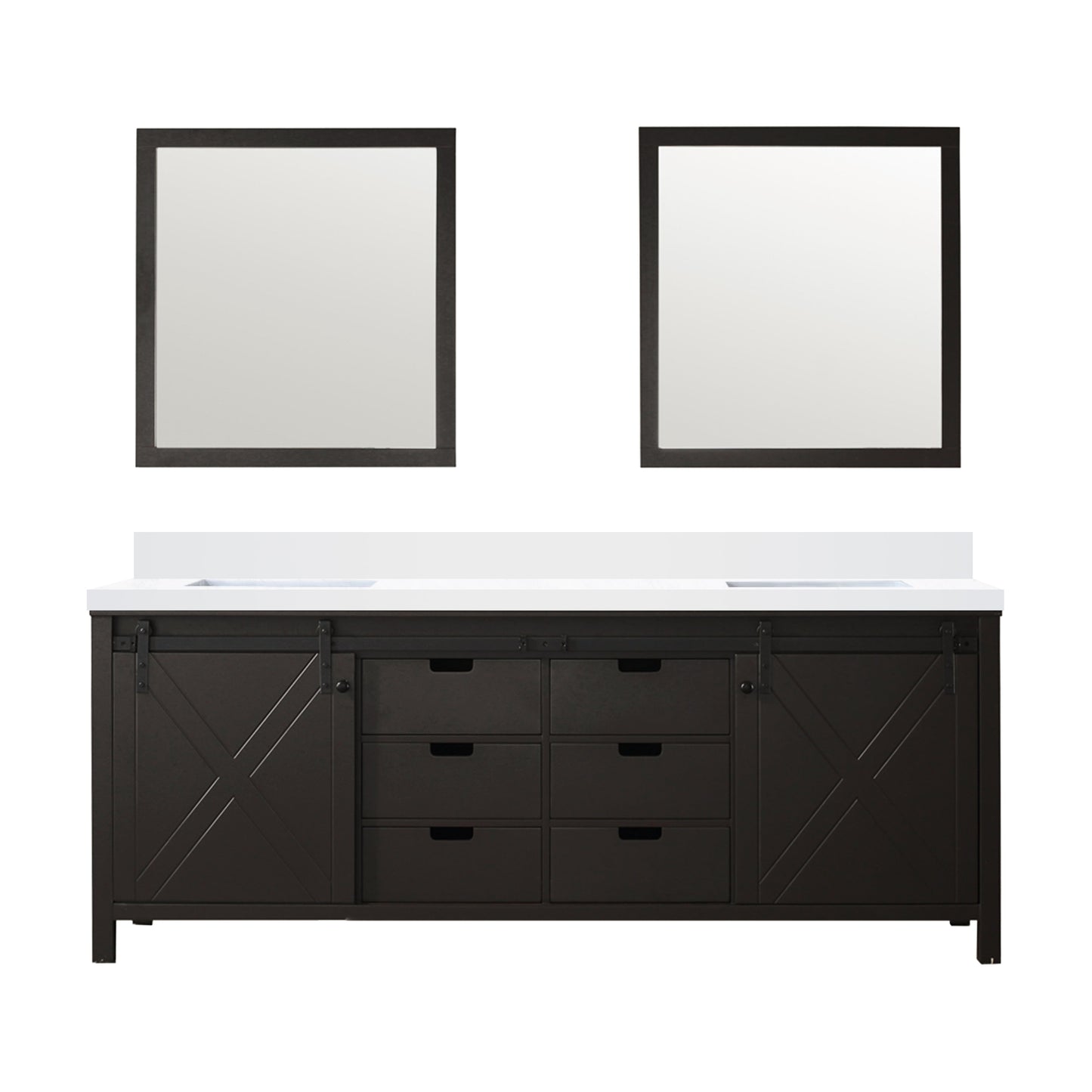 Marsyas 84 in W x 22 in D Brown Double Bath Vanity