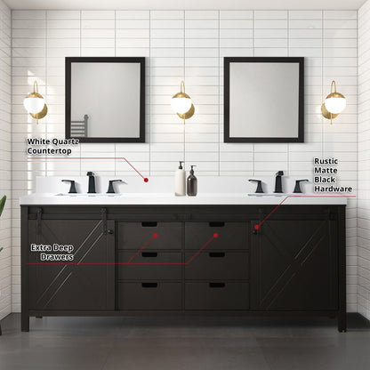Marsyas 84 in W x 22 in D Brown Double Bath Vanity