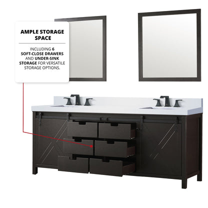 Marsyas 84 in W x 22 in D Brown Double Bath Vanity