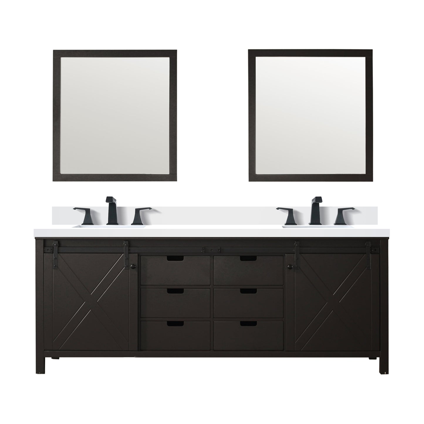 Marsyas 84 in W x 22 in D Brown Double Bath Vanity
