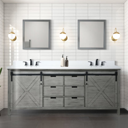 Marsyas 84 in W x 22 in D Ash Grey Double Bath Vanity