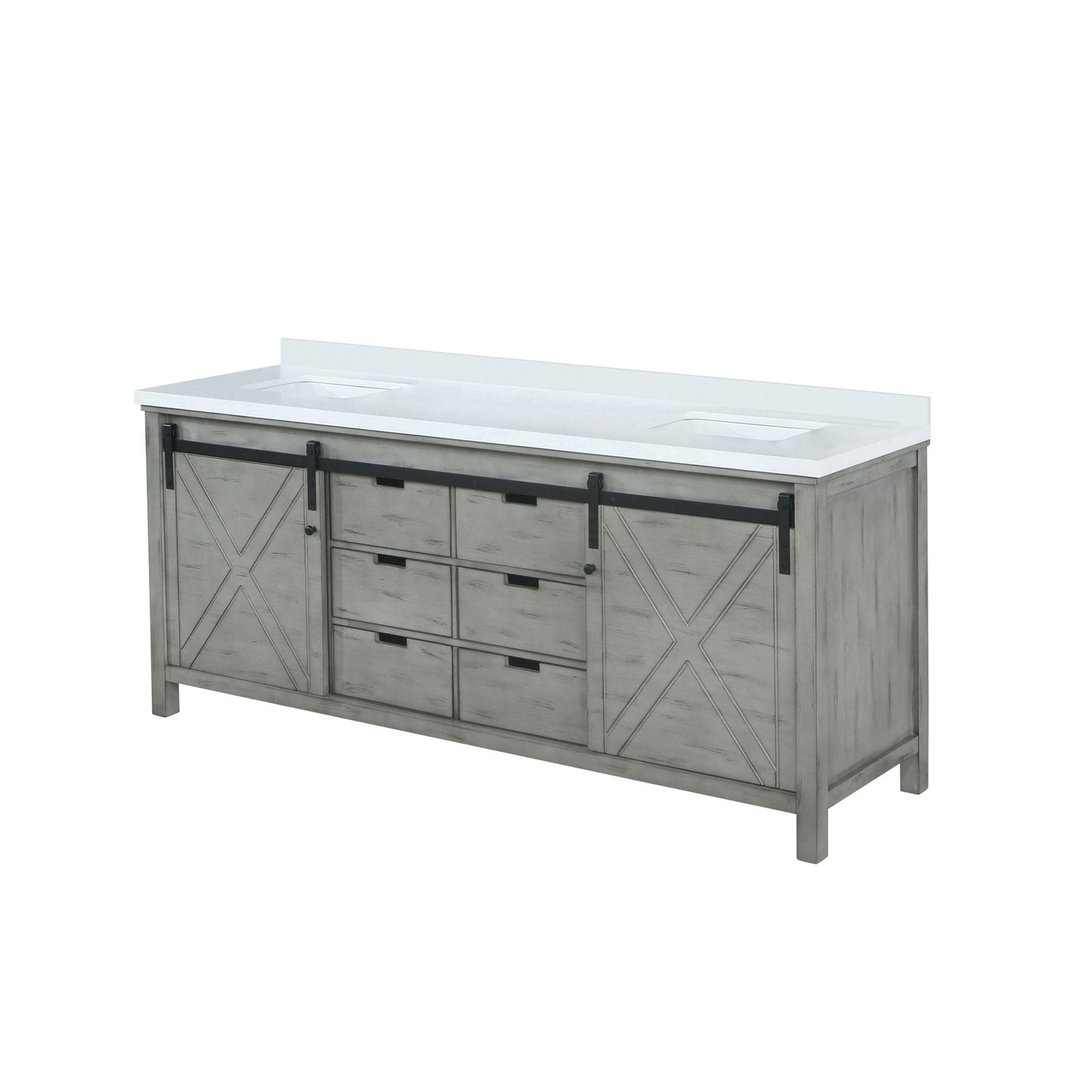 Marsyas 84 in W x 22 in D Ash Grey Double Bath Vanity