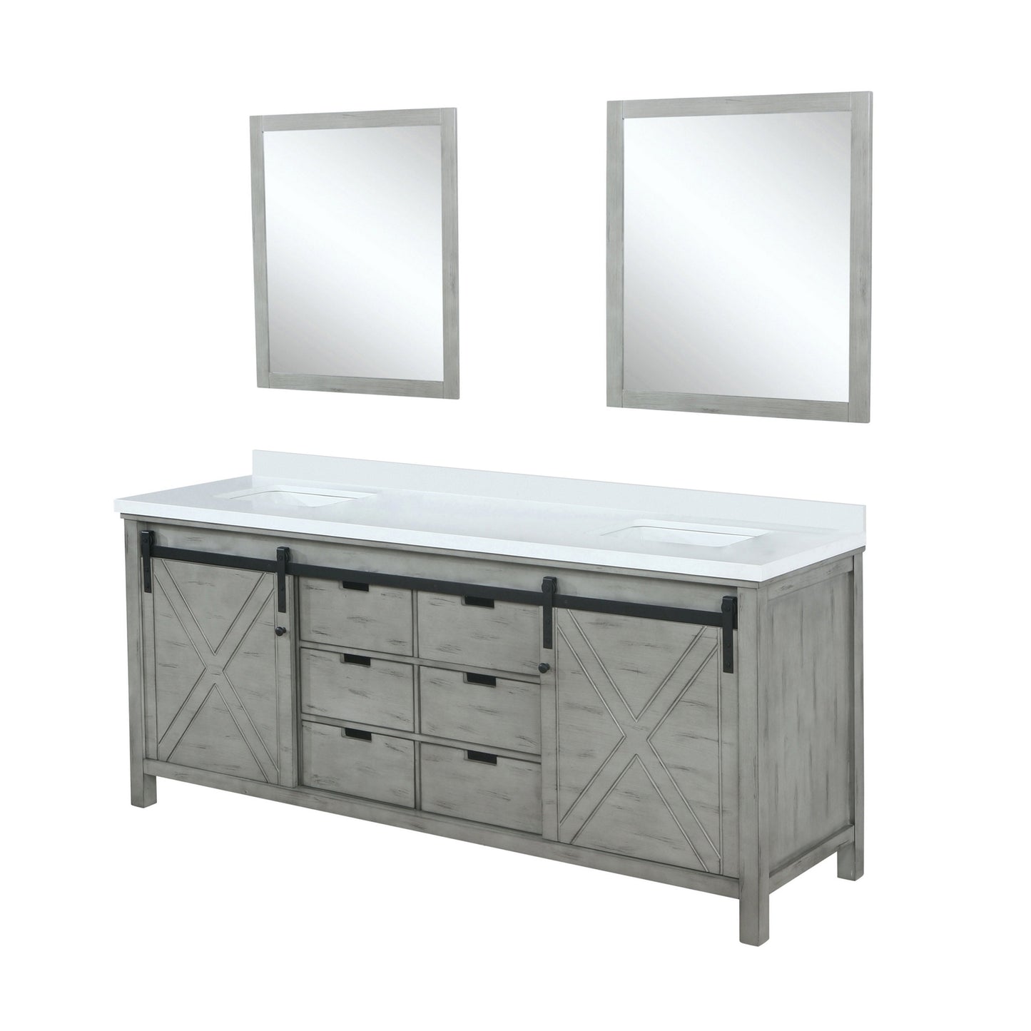 Marsyas 84 in W x 22 in D Ash Grey Double Bath Vanity