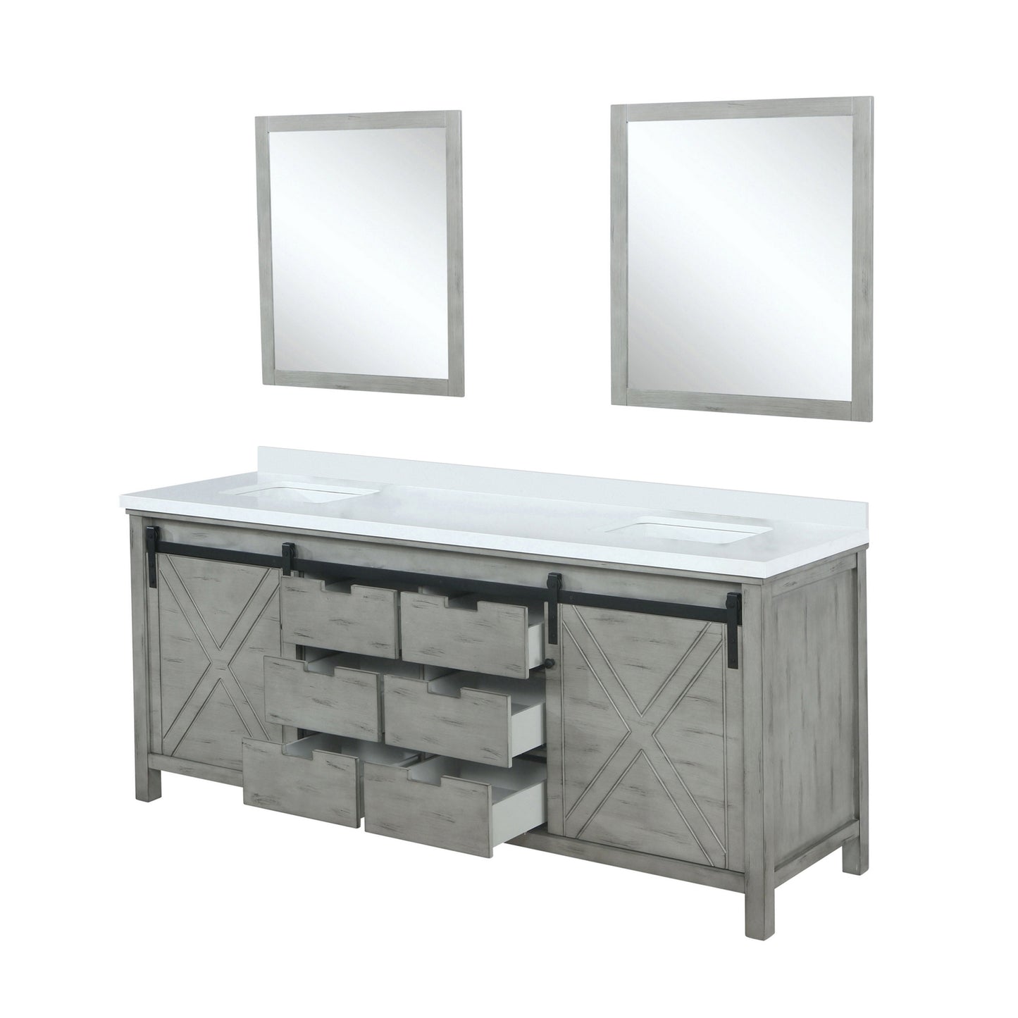Marsyas 84 in W x 22 in D Ash Grey Double Bath Vanity