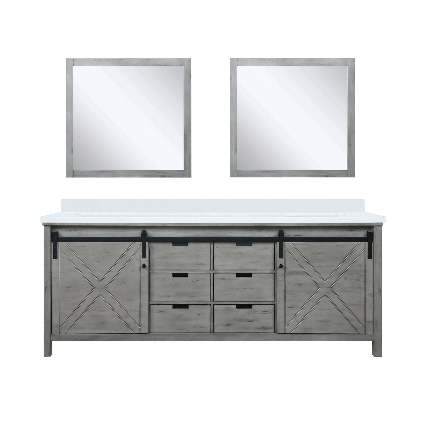 Marsyas 84 in W x 22 in D Ash Grey Double Bath Vanity