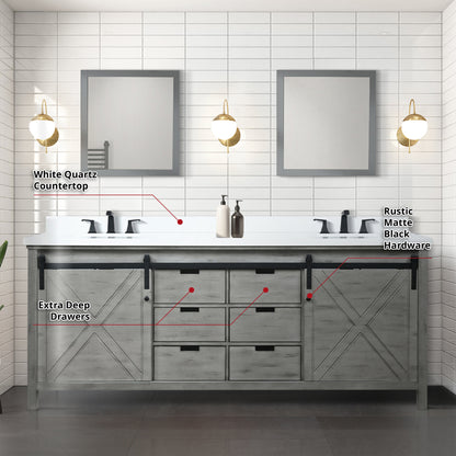 Marsyas 84 in W x 22 in D Ash Grey Double Bath Vanity