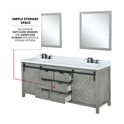 Marsyas 84 in W x 22 in D Ash Grey Double Bath Vanity