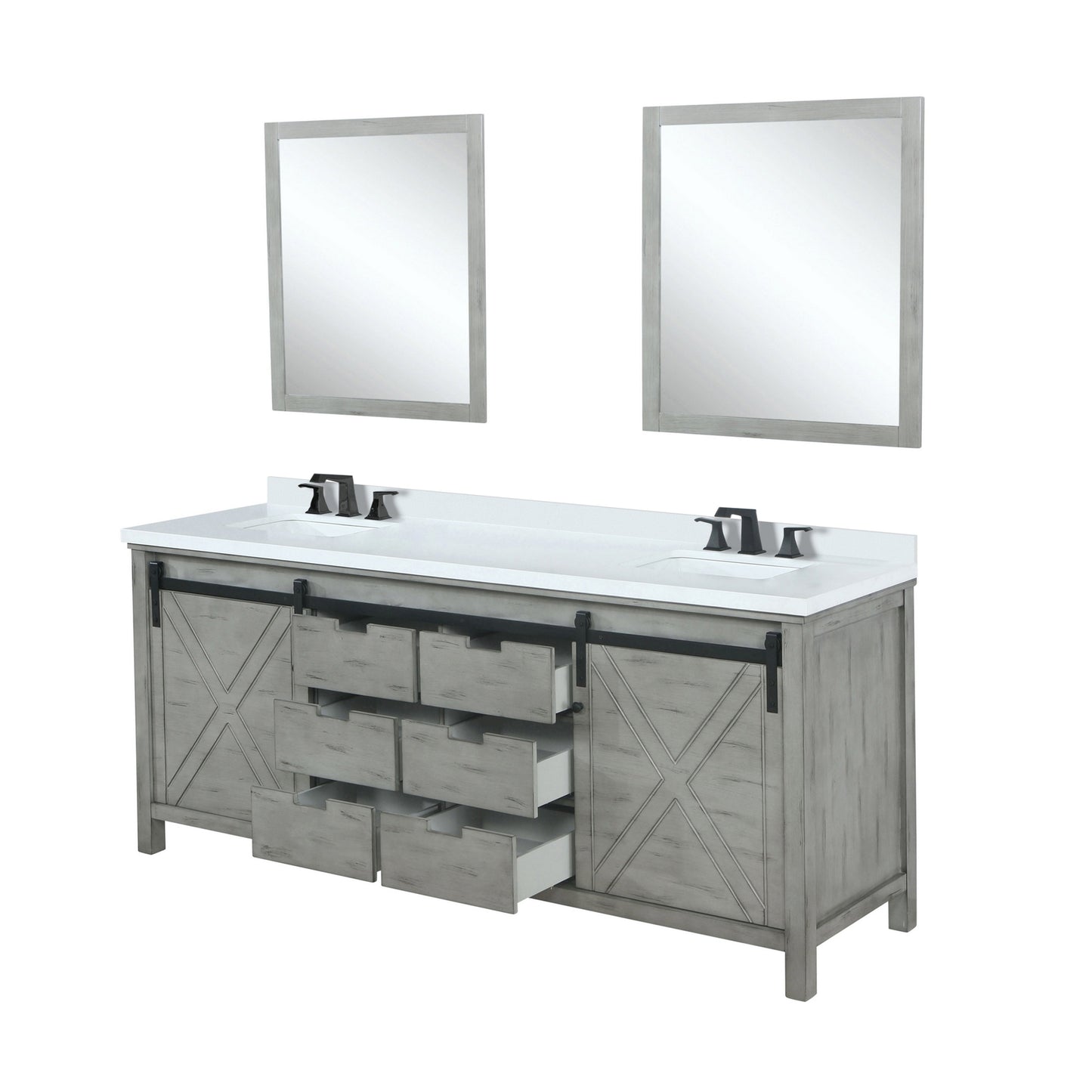 Marsyas 84 in W x 22 in D Ash Grey Double Bath Vanity