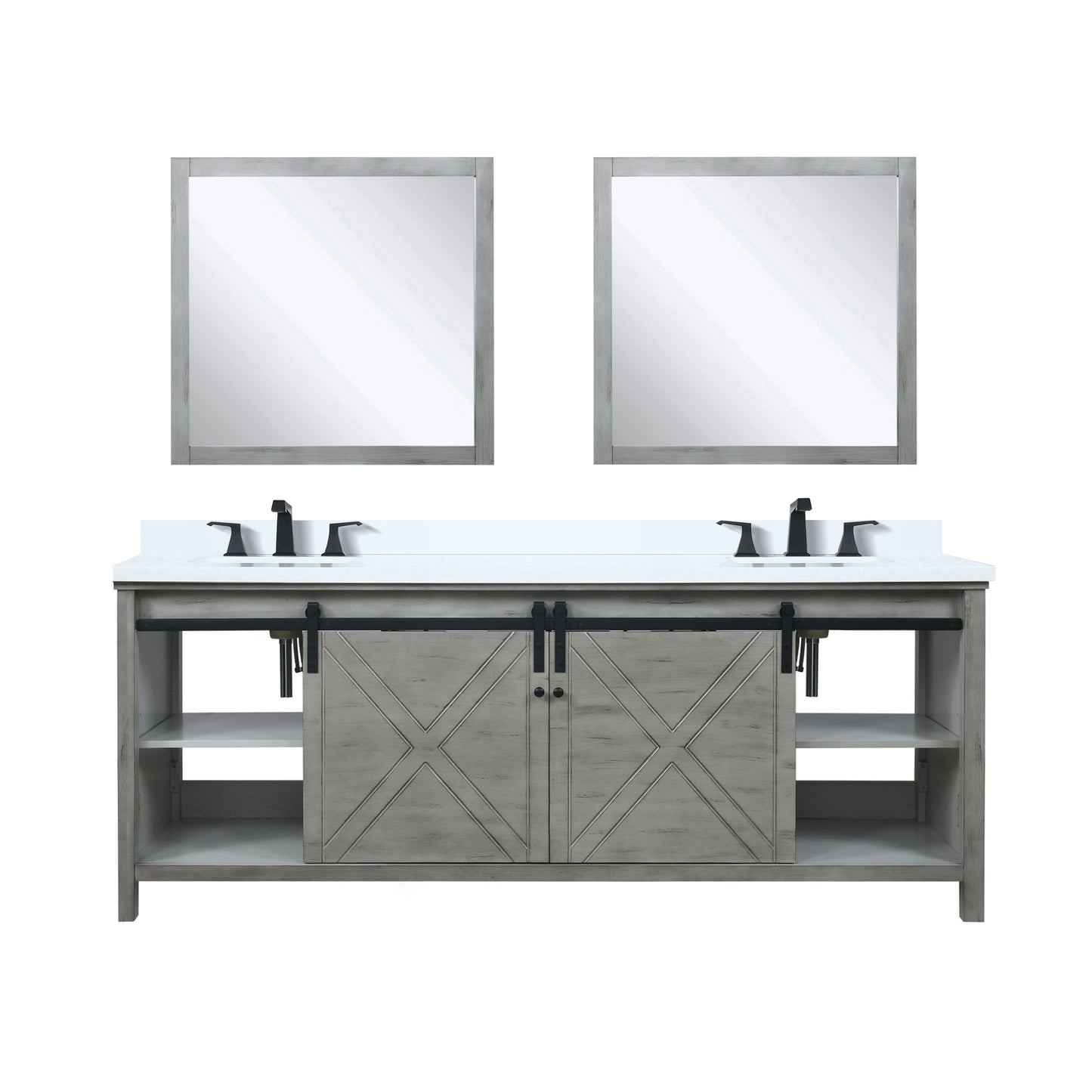 Marsyas 84 in W x 22 in D Ash Grey Double Bath Vanity
