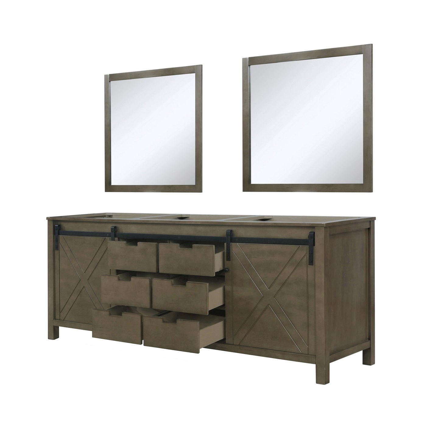 Marsyas 84 in W x 22 in D Rustic Brown Double Bath Vanity