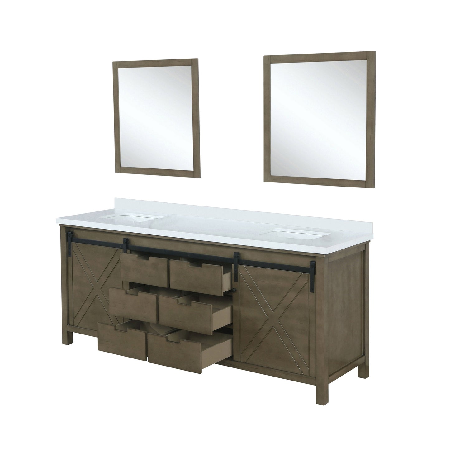 Marsyas 84 in W x 22 in D Rustic Brown Double Bath Vanity
