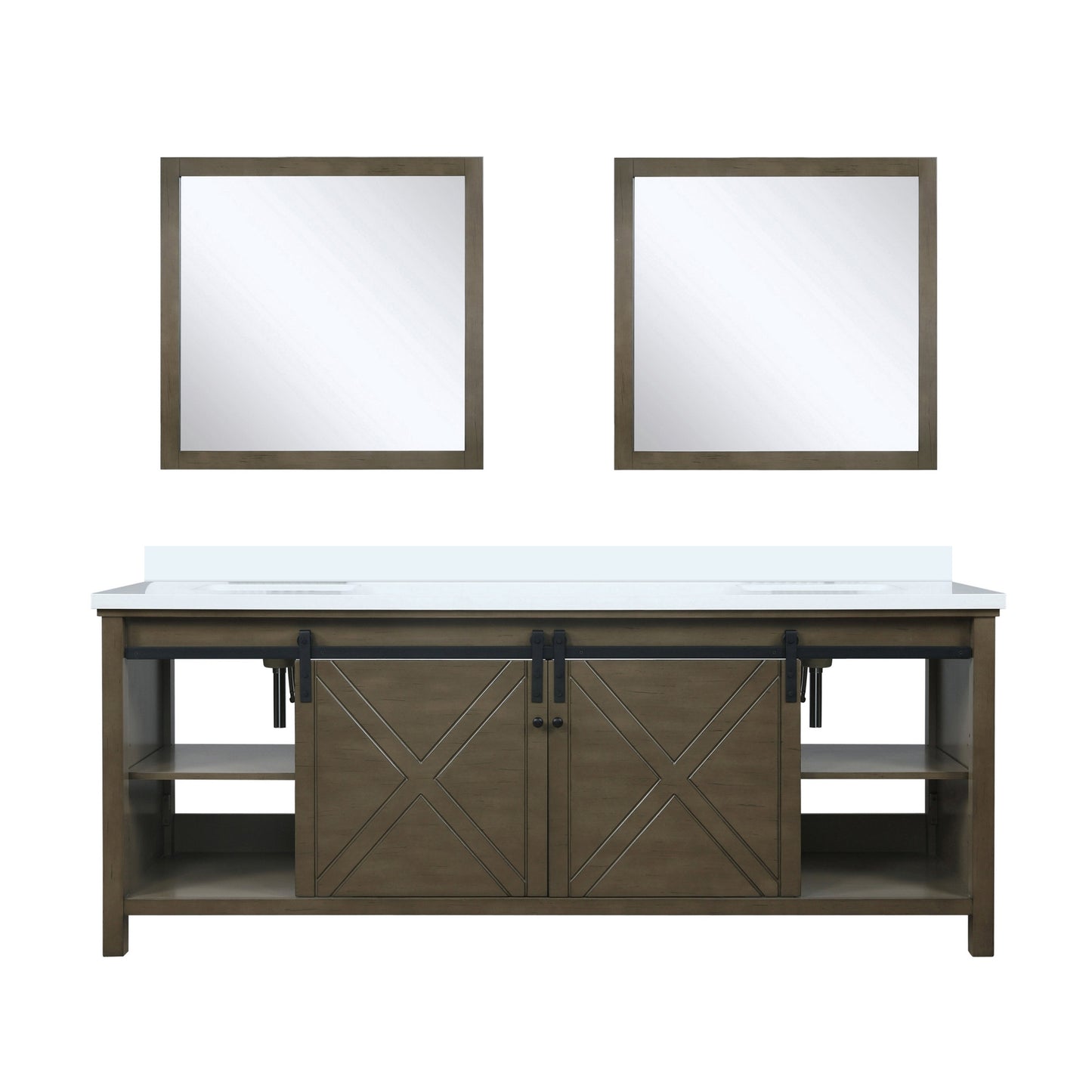 Marsyas 84 in W x 22 in D Rustic Brown Double Bath Vanity