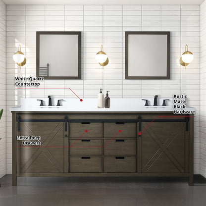 Marsyas 84 in W x 22 in D Rustic Brown Double Bath Vanity