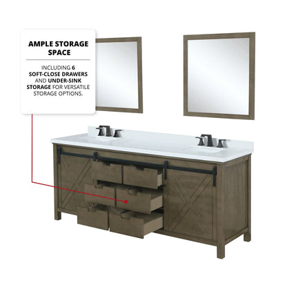 Marsyas 84 in W x 22 in D Rustic Brown Double Bath Vanity