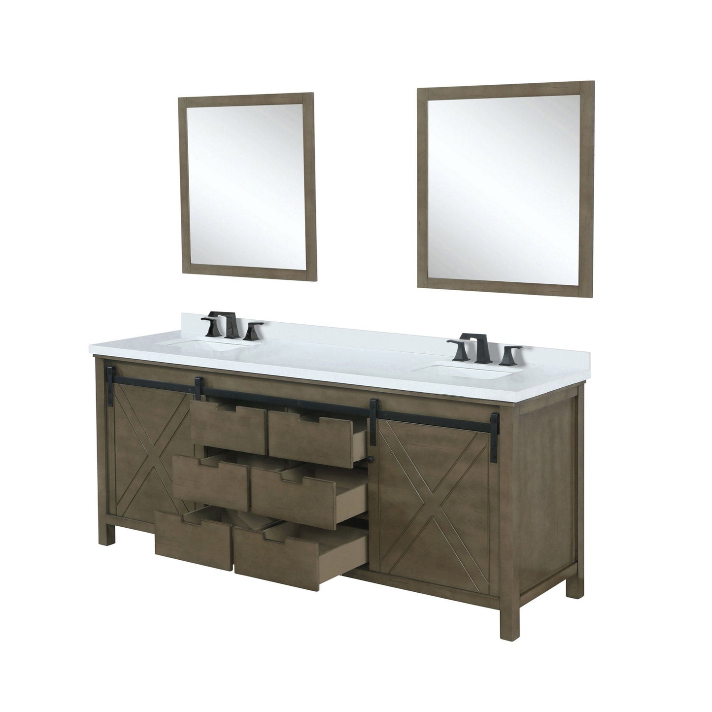 Marsyas 84 in W x 22 in D Rustic Brown Double Bath Vanity