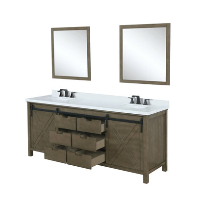 Marsyas 84 in W x 22 in D Rustic Brown Double Bath Vanity