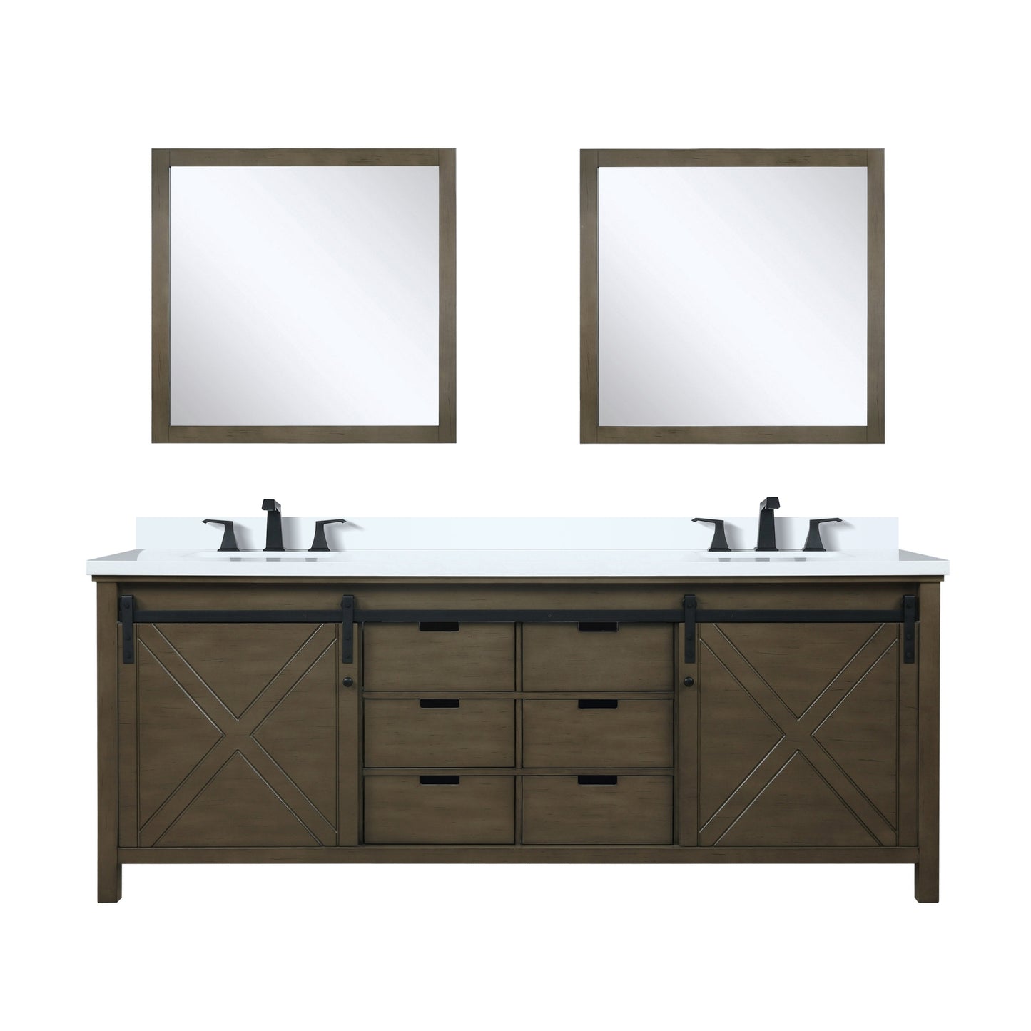 Marsyas 84 in W x 22 in D Rustic Brown Double Bath Vanity