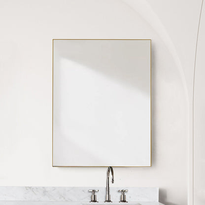 Abbey 28 in W x 36 in H Brushed Gold Mirror