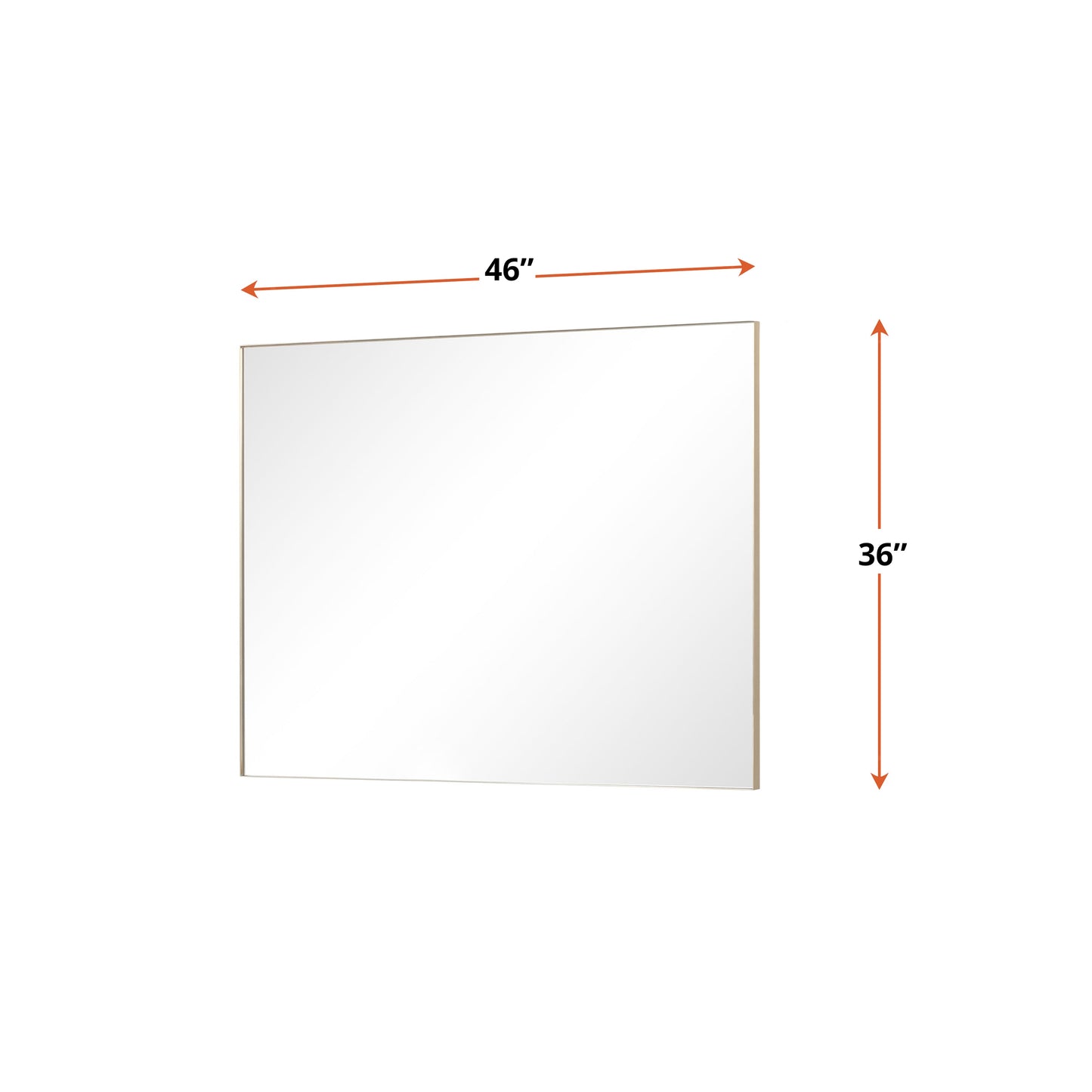Abbey 46 in W x 36 in H Brushed Gold Mirror