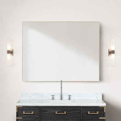 Abbey 46 in W x 36 in H Brushed Gold Mirror
