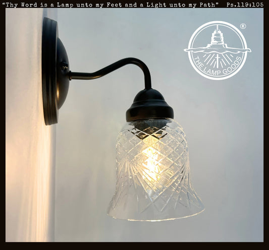 Clear Crosscut Crystal Style Wall Sconce