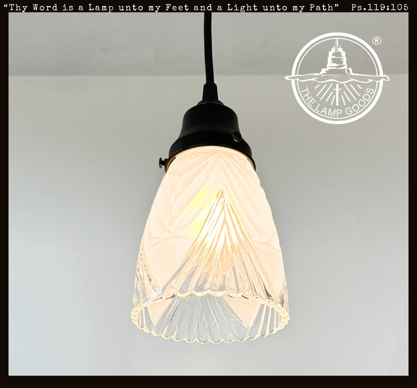 Clear And Frost Fan Ribbed Scallop Pendant Light/Wall Sconce